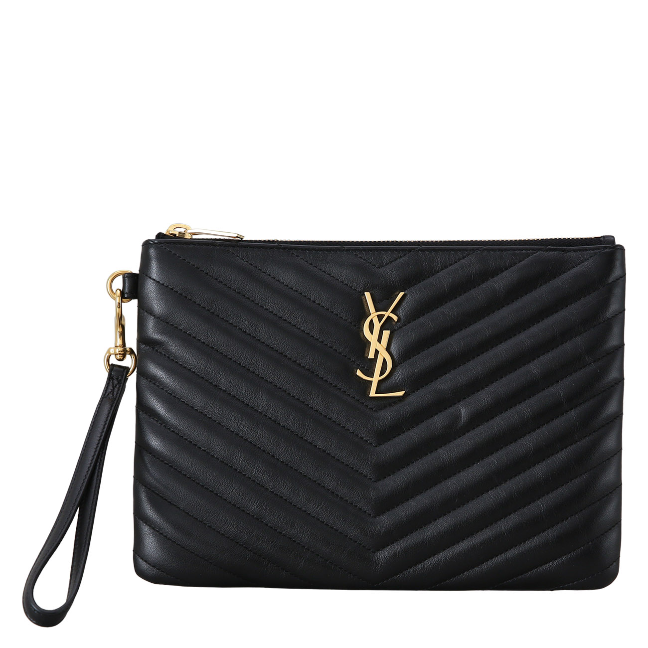 Yves Saint Laurent(USED)생로랑 379039 모노그램 쉐브론 파우치